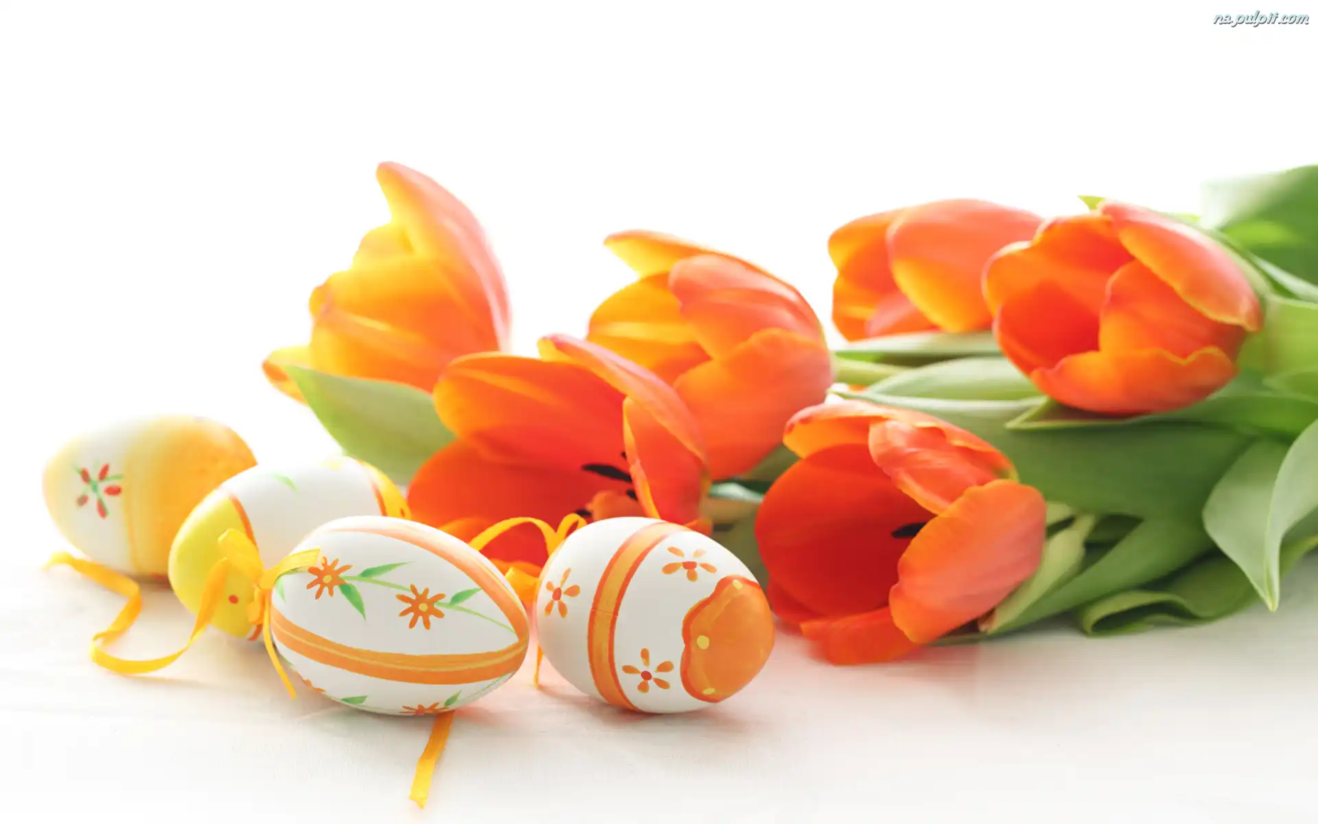 Jajka, Tulipany, Pomarańczowe, Wielkanocne